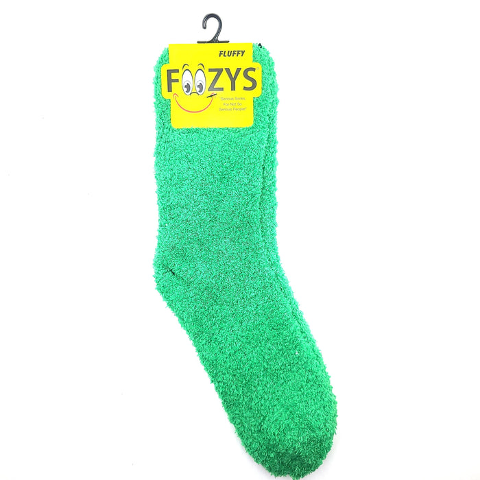 Foozys Crew Solid Colors Warm and Fuzzy Socks Unisex Socks Green 