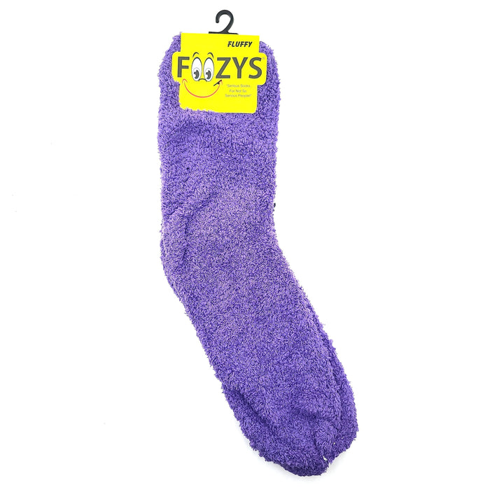 Foozys Crew Solid Colors Warm and Fuzzy Socks Unisex Socks Purple 