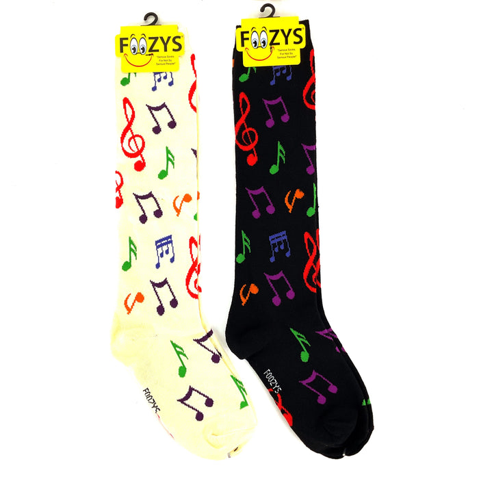 Foozys Knee High Socks Music Notes Socks 