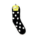 Foozys Unisex Fluffy Dots Socks Black with White Dots 