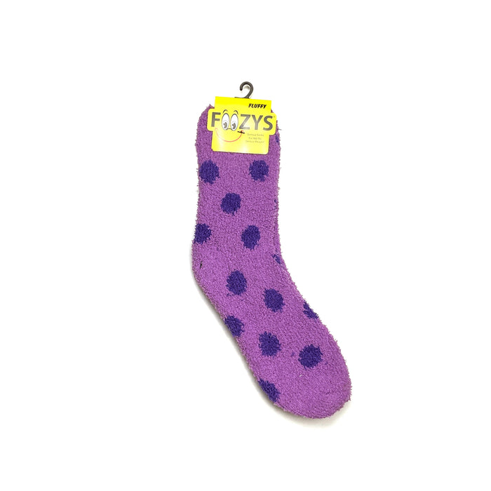 Foozys Unisex Fluffy Dots Socks Purple 