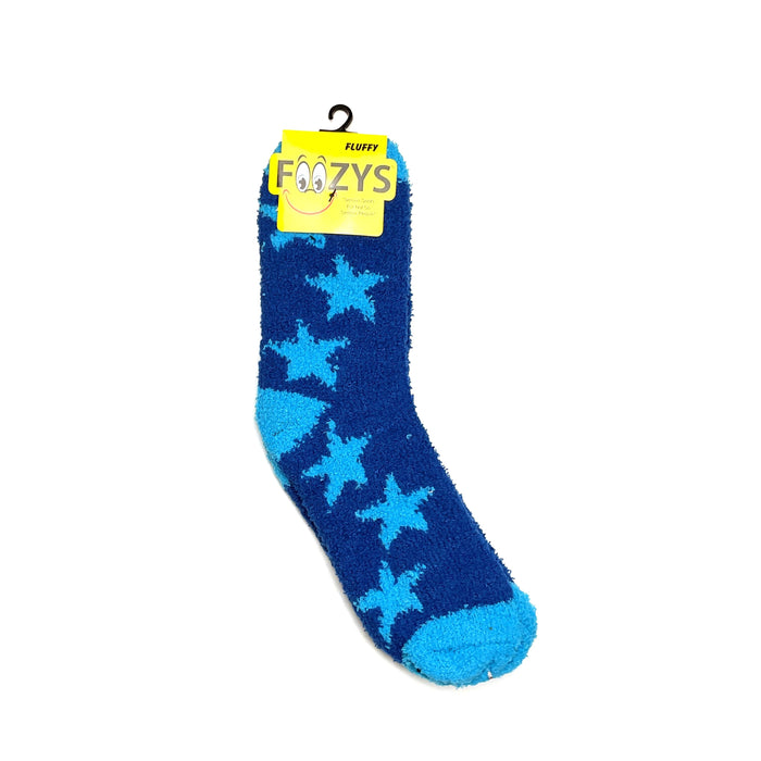 Foozys Unisex Fluffy Stars Socks Blue 