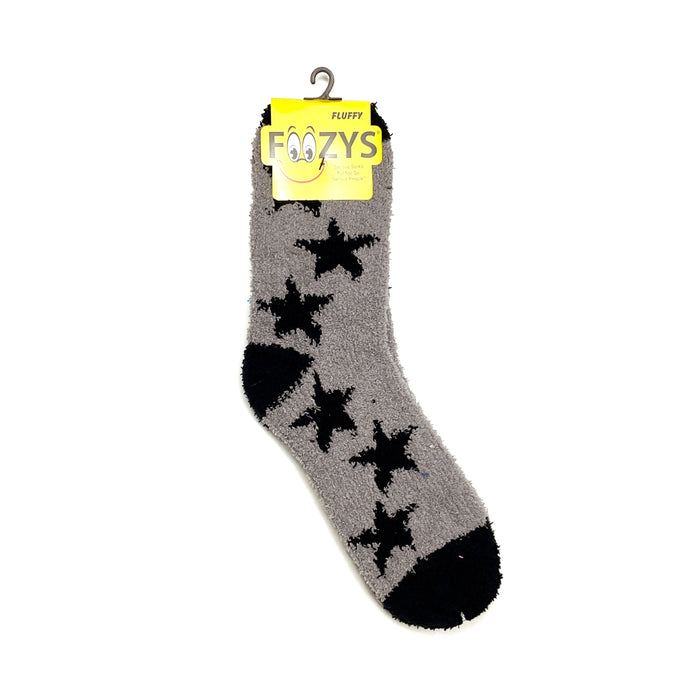 Foozys Unisex Fluffy Stars Socks Gray 