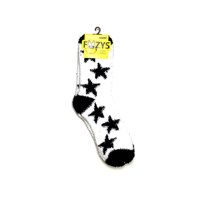 Foozys Unisex Fluffy Stars Socks White 