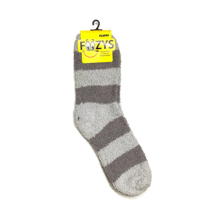 Foozys Unisex Fluffy Stripes Socks Gray Toe 