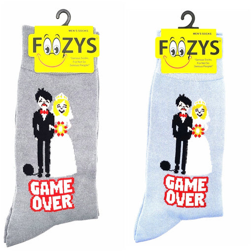 Game Over Wedding Socks Foozys Unisex Crew Socks 