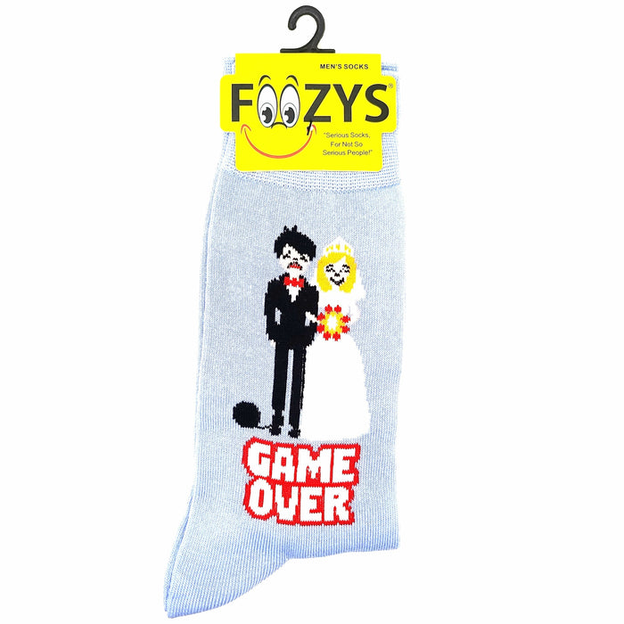 Game Over Wedding Socks Foozys Unisex Crew Socks Blue 