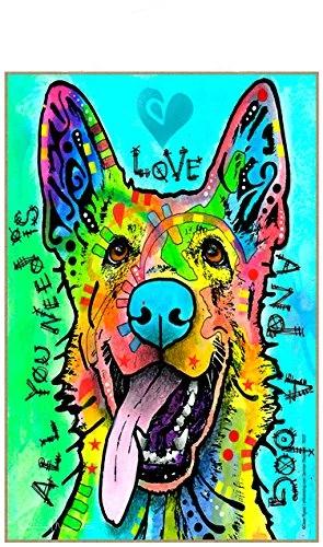 German Shepherd, All You Need Is Love And A Dog Wood Magnet Wood Magnet 
