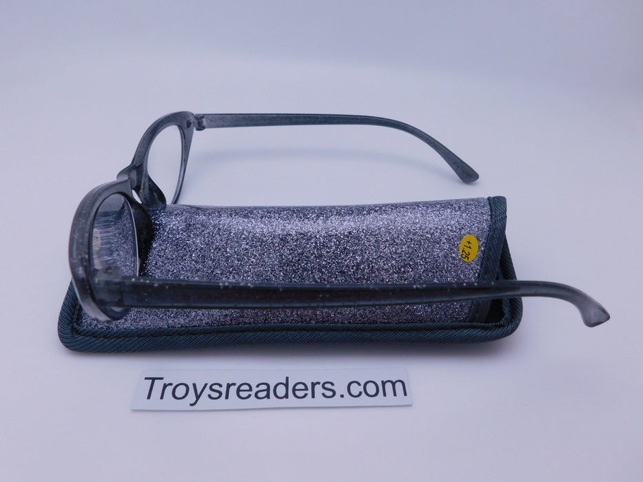 Glitter Cateye Readers With Case in Four Colors Reader with Display 