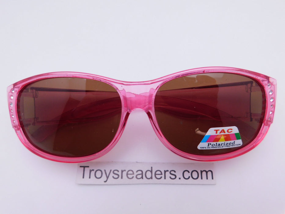 Glitz Colorful Transparent Fit Overs in Six Colors Fit Over Sunglasses Pink 