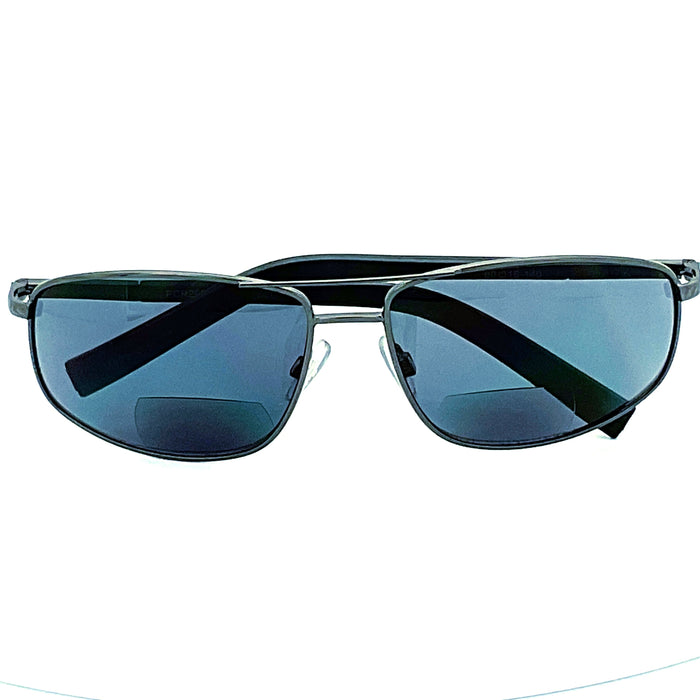 Going Around Metal Frame Sport Wrap Bifocal Reading Sunglasses 