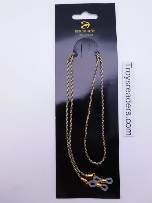 Gold & Navy Twisted Chain Eyewear Holder Cords 