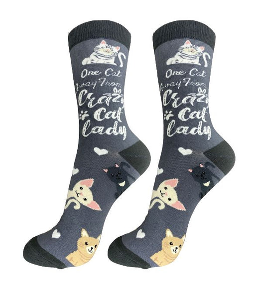 Happy Tails Socks Crazy Cat Lady One Size Fits Most Socks 