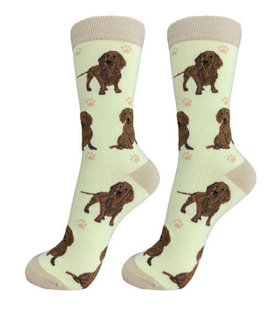 Happy Tails Socks Dachshund Red One Size Fits Most Socks 