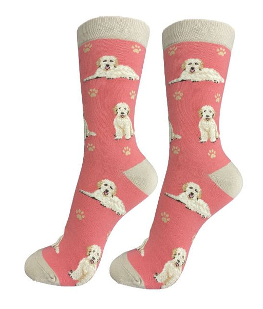 Happy Tails Socks Goldendoodle Peach One Size Fits Most Socks 