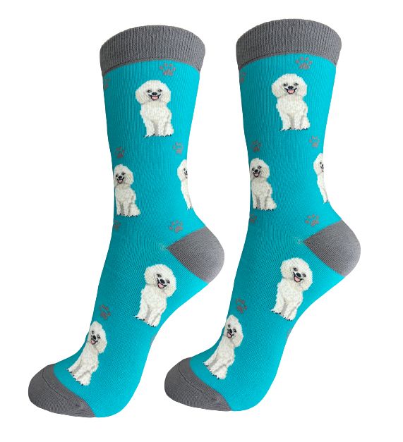 Happy Tails Socks Poodle White One Size Fits Most Socks 