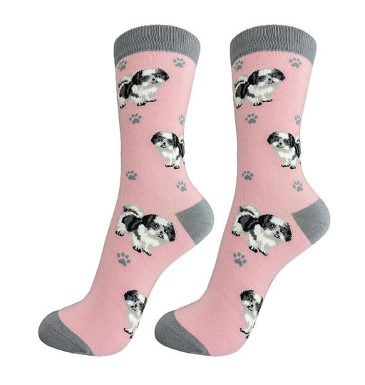 Happy Tails Socks Shih Tzu Black and White One Size Fits Most Socks 