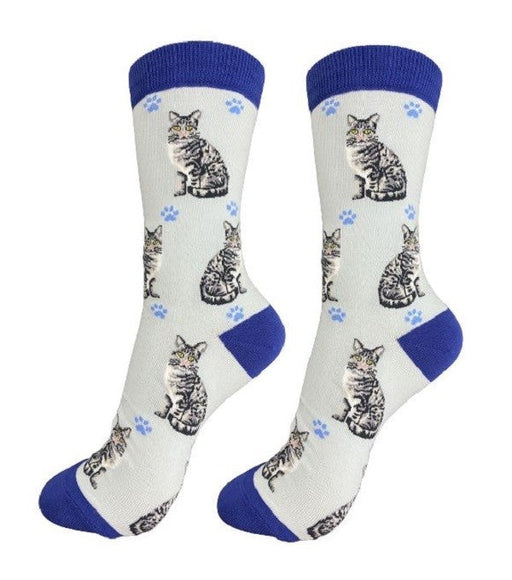 Happy Tails Socks Silver Tabby One Size Fits Most Socks 