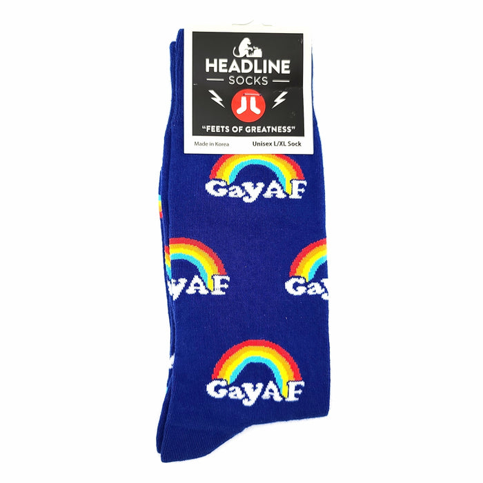 Headline Unisex L/XL Crew Socks Gay AF Socks 