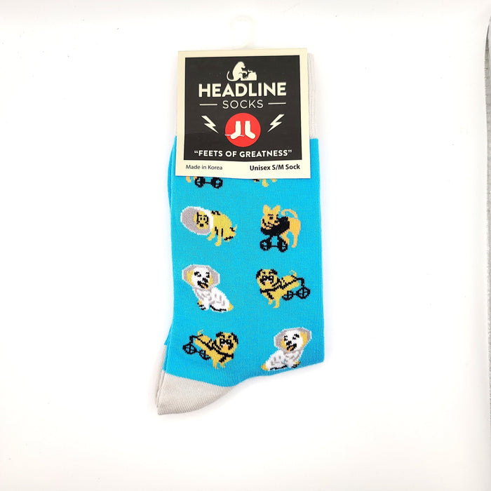 Headline Unisex S/M Crew Dogs with Disabilities Socks 