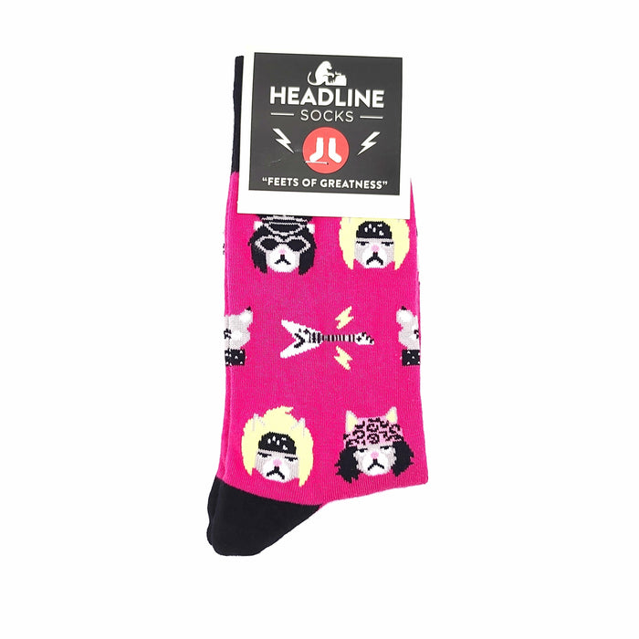 Headline Unisex S/M Crew Hair Metal Cats Cats of Rock Socks 