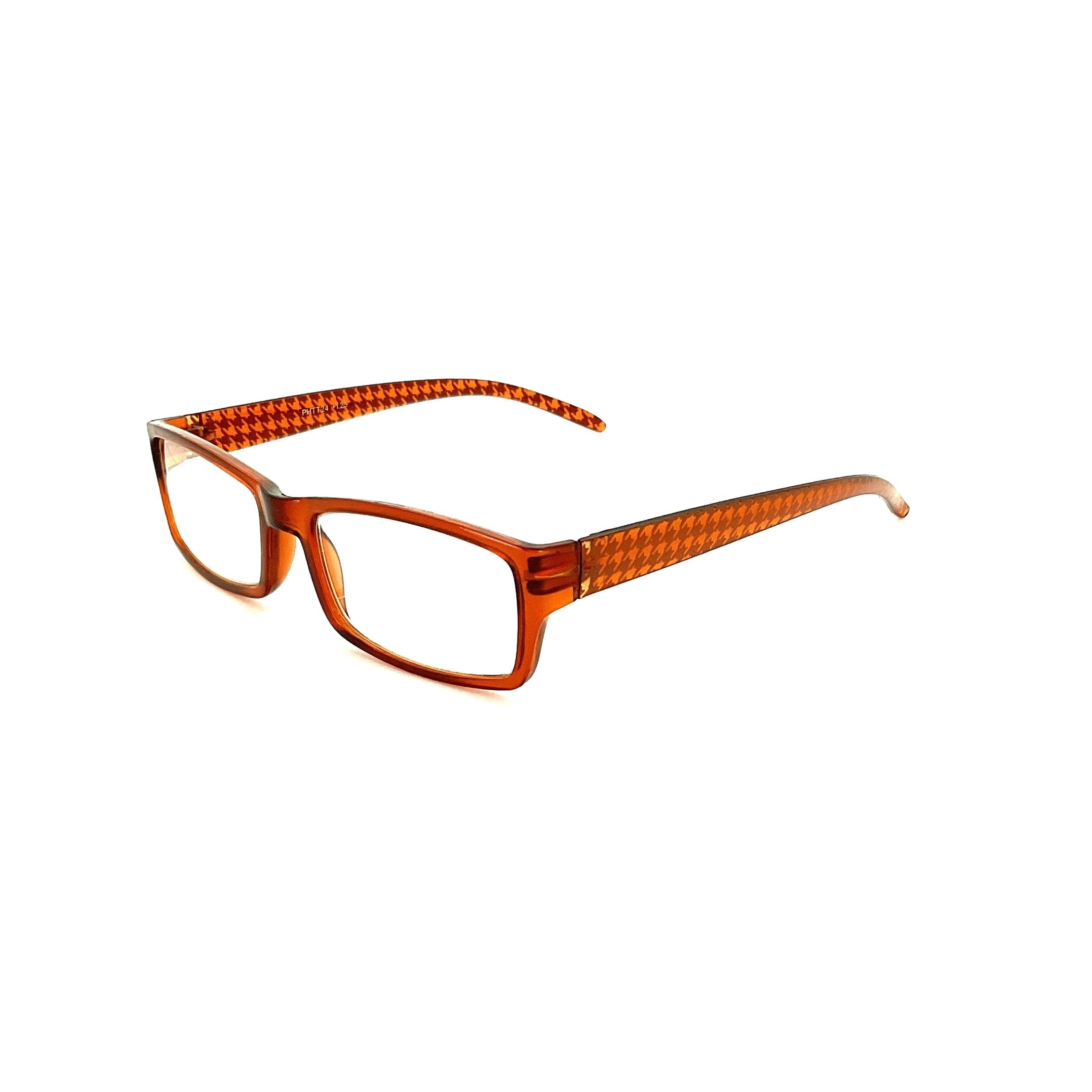 Oarton Rectangular Reader Houndstooth Rectangular Shape Readers With Matching Case — Troy's Readers