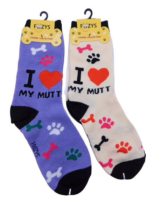 I Love My Mutt Foozys Unisex Crew Socks 
