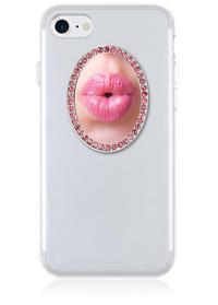 iDecoz Silver Oval with Pink Crystals Phone Mirrors Idecoz 
