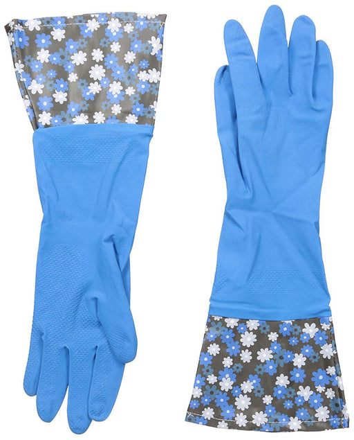 Krumbs Kitchen Rubber Gloves In Blue Flowers Rubber Gloves 