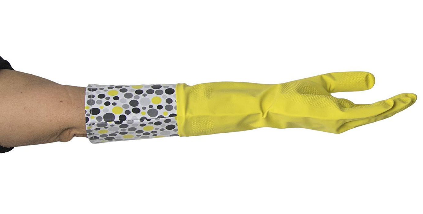 Krumbs Kitchen Rubber Gloves In Yellow Dots Rubber Gloves 