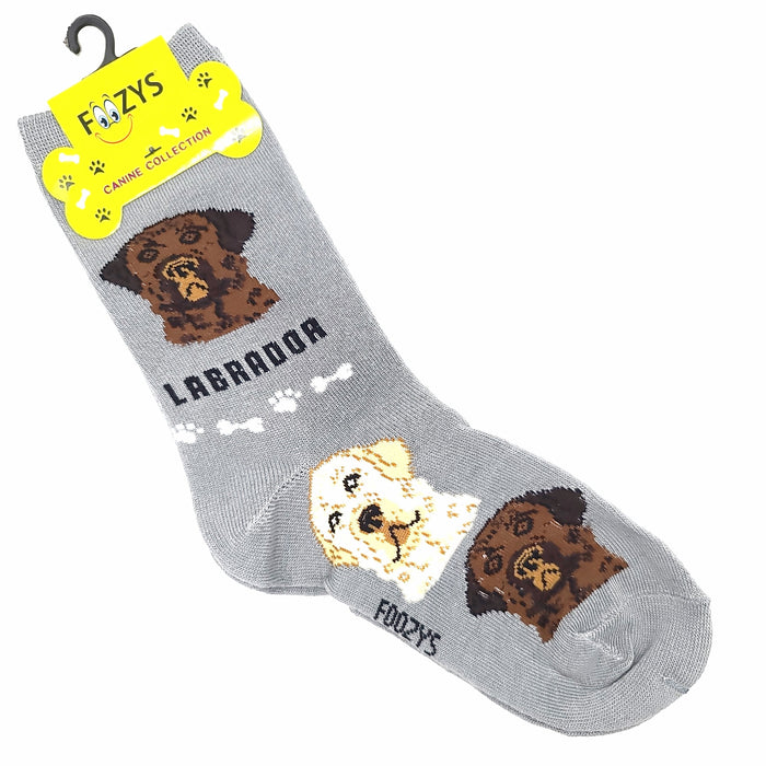 Labrador Socks Foozys Unisex Crew Socks Gray 