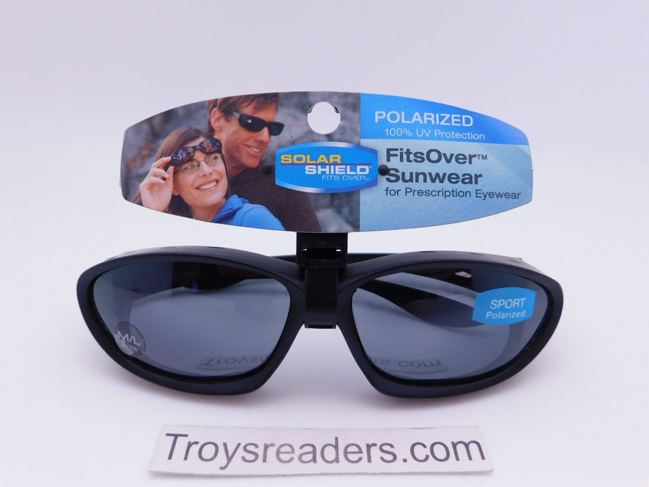 Large Solar Shield Polarized Fit Over In Black Fit Over Sunglasses 