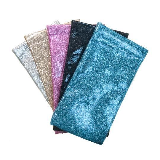 Large Squeeze Top Glitter Sunglasses Case With Attached Microfiber Cloth In Five Colors Cases 
