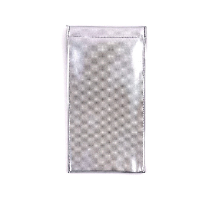 Large Squeeze Top Iridescent Micro Disco Dot Snap Case Eyewear Cases Silver 