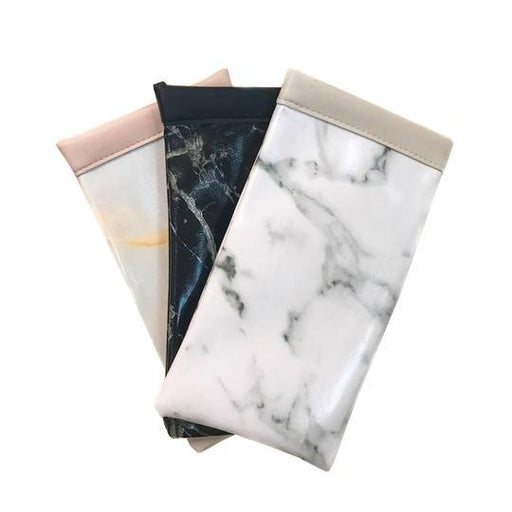 Large Squeeze Top Marble Sunglasses Case With Attached Microfiber Cloth In Three Colors Cases 
