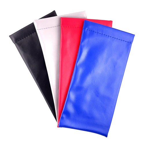 Large Squeeze Top Solid Color Vinyl Leather Snap Case Eyewear Cases 