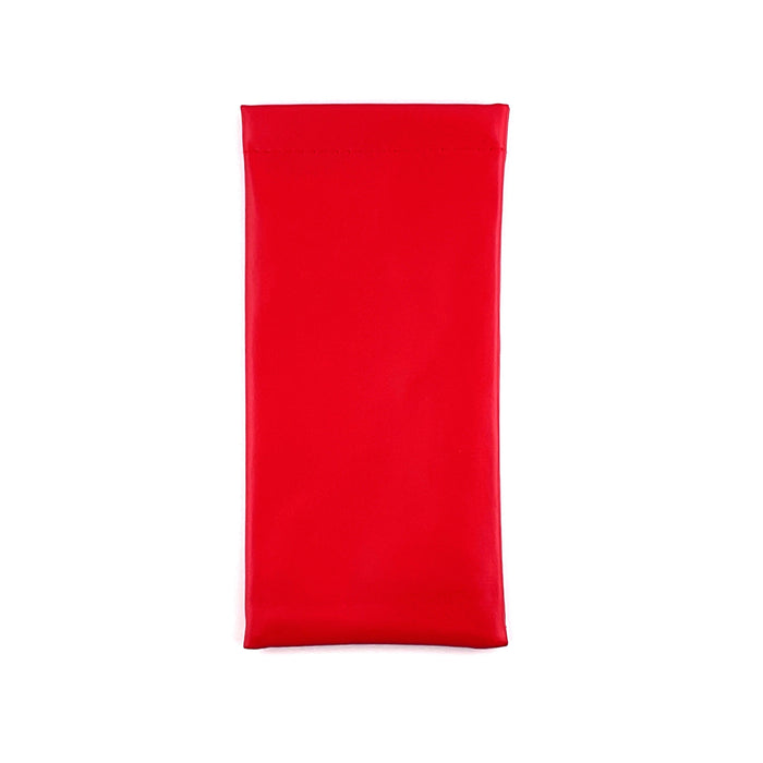 Large Squeeze Top Solid Color Vinyl Leather Snap Case Eyewear Cases Red 