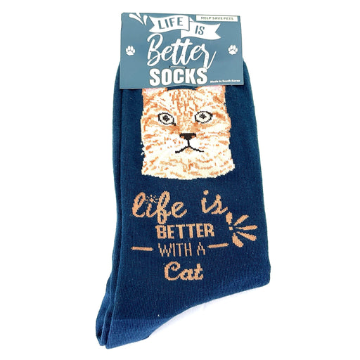 Life is Better Socks Tabby Orange One Size Fits Most Socks 