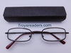 Magnetic Leather Metal Readers With Case in Four Colors Reader with Display Dark Brown +1.00 