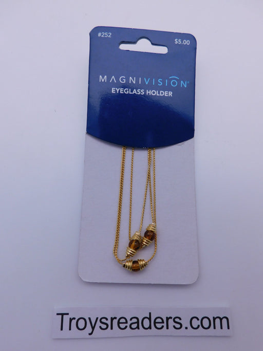Magnivision 3 Amber Beads Eyeglass Holder Cords 