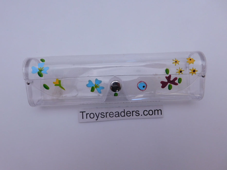 Medium Clear Plastic Case in Sixteen Colors Cases Painted Flower 