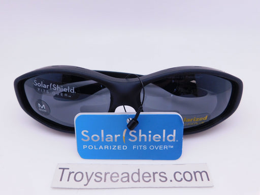 Medium Solar Shield Polarized Fit Over in Black Fit Over Sunglasses 