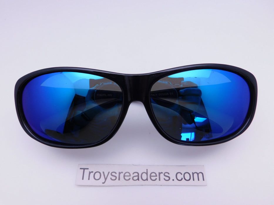 Polarized Mirrored Lens Fit Over in Six Variants Fit Over Sunglasses Black Smoke Blue Mirror