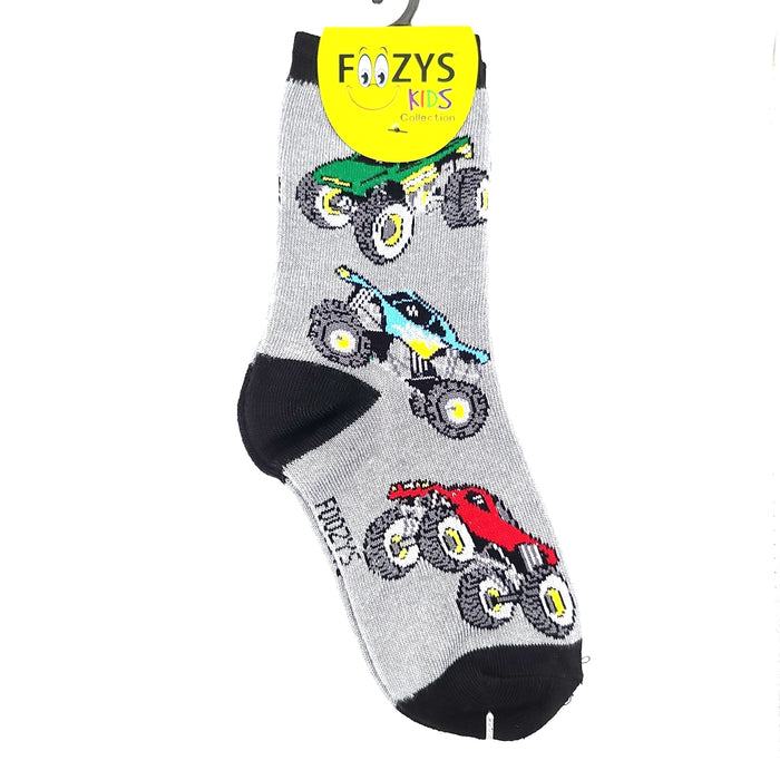 Monster Trucks Socks Foozys Kids Unisex Crew Socks 