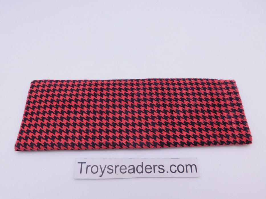 Multi-print Glasses Sleeve/Pouch in Nine Prints Cases Red Houndstooth 
