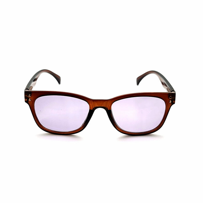 Nifty Fully Magnified Wayfarer Keyhole Reading Sunglasses in Two Colors Fully Magnified Reading Sunglasses Brown Amber +1.50