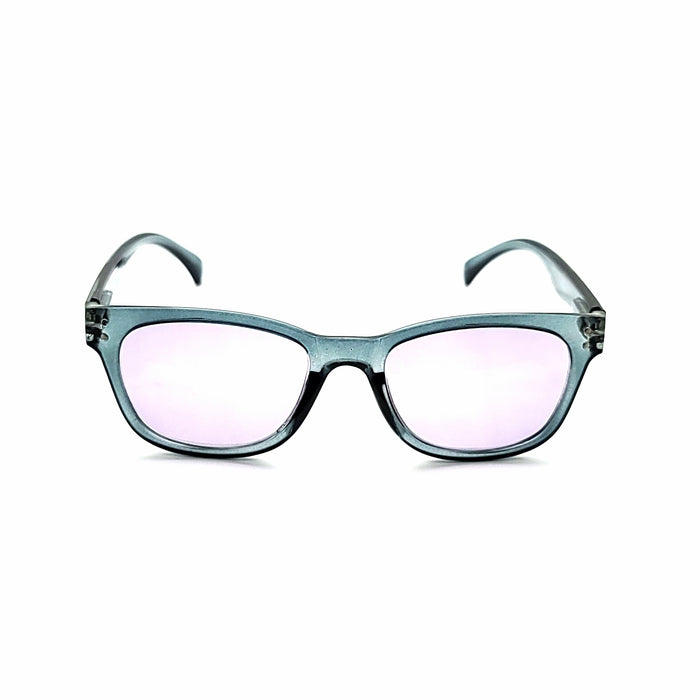 Nifty Fully Magnified Wayfarer Keyhole Reading Sunglasses in Two Colors Fully Magnified Reading Sunglasses Gray Smoke +1.50