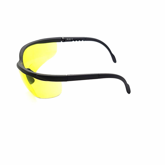 No Sweat Sporty Black Half Frame Bifocal Yellow Lens Safety Glasses For Shooting, Hunting, Golf, Night Driver with Adjustable Temples Night Driver 