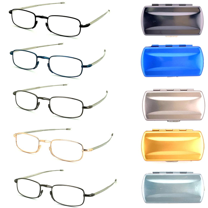 Periscope Pocket Sized Folding Reading Glasses With Metal Case — Troy's Readers