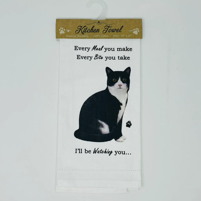 Pet Kitchen Towel Black and White Cat Socks 